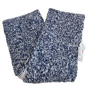 Uniqlo Cable Knit Scarf Blue White Infinity Fleece Lined Snood NWT